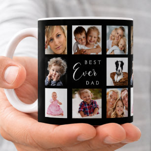 Vater Papa Fotocollage schwarz Kaffeetasse