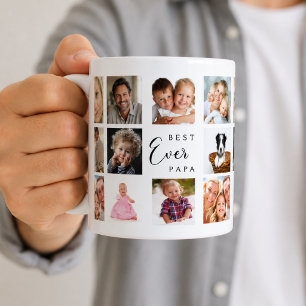 Vater Papa Fotocollage weiß schwarz Kaffeetasse