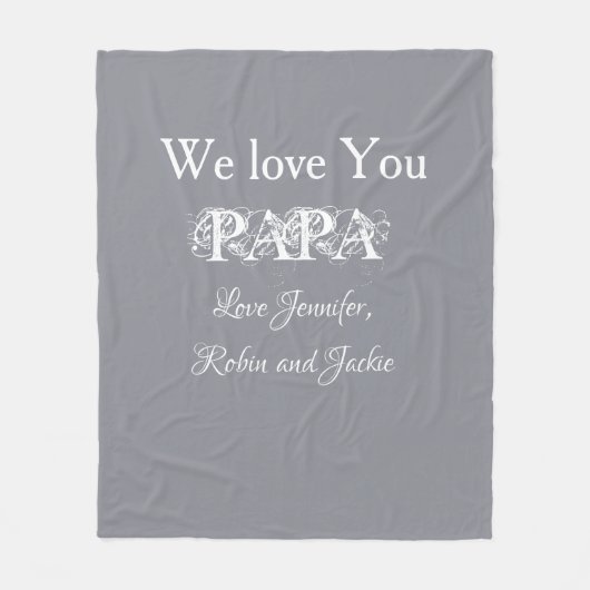 Vater Papa Pater Custom Daddy Dada Simple Modern Fleecedecke (Vorderseite)
