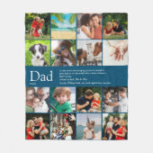 Vater Papa Pater Definition 16 Fotomaterial Blau Fleecedecke (Vorderseite)