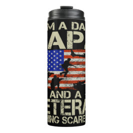 Vater, Papa und Veteran Thermosbecher