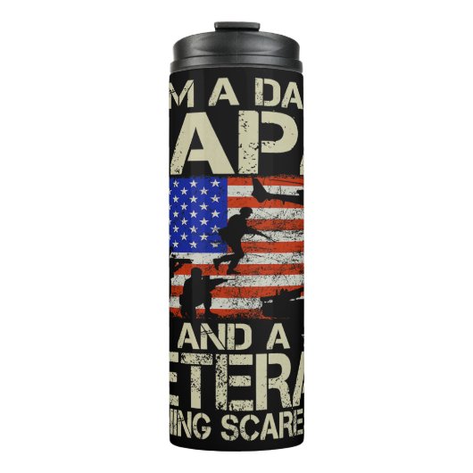 Vater, Papa und Veteran Thermosbecher (Vorderseite)