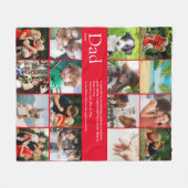 Vater Papa Vater Daddy Definition 16 Foto Spaß Rot Fleecedecke (Vorderseite (Horizontal))