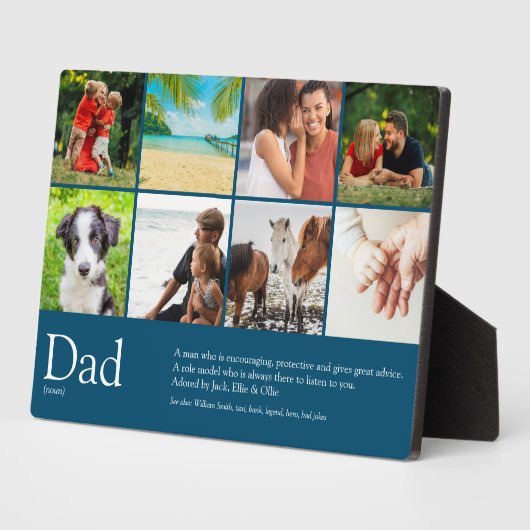 Vater, Papa, Vater Definition 8 Fotolage blau Fotoplatte (Seite)