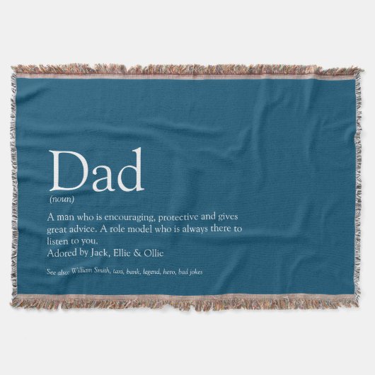 Vater, Papa, Vater Definition Moderner Spaß blau Decke (Vorderseite)