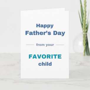 Vater Papa Vatertag Lieblingskind (minimal) Karte