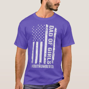 Väter Papa von Mädchen überwiegen US-Flagge Vintag T-Shirt