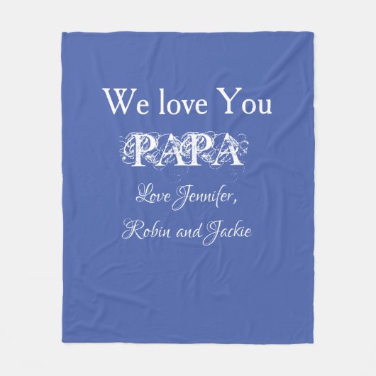 Vater Pater Custom Papa Daddy Dada Simple Modern Fleecedecke (Vorderseite)
