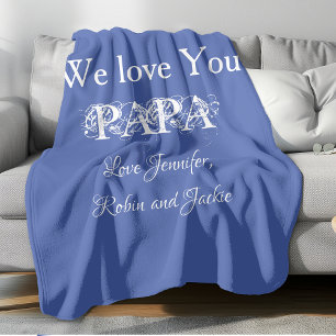 Vater Pater Custom Papa Daddy Dada Simple Modern Fleecedecke