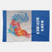 Vater Pater Watercolor Rooster Küchentuch (Horizontal)