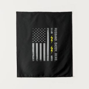 Väter Patriotischer Elektriker Dad Amerikanische F Wandteppich