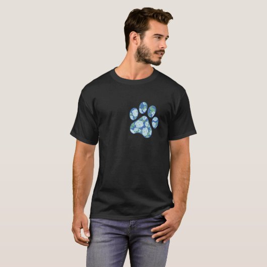 Vater Paw Floral für Hunde T-Shirt (Vorne ganz)