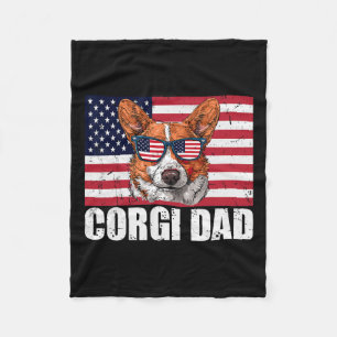 Vater Pembroke Welsh Corgi Us Flag Hund mehr als 4 Fleecedecke