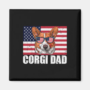 Vater Pembroke Welsh Corgi US-Flagge Hunde Liebhab Magnet