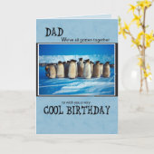 Vater Penguin Birthday Karte (Gelbe Blume)