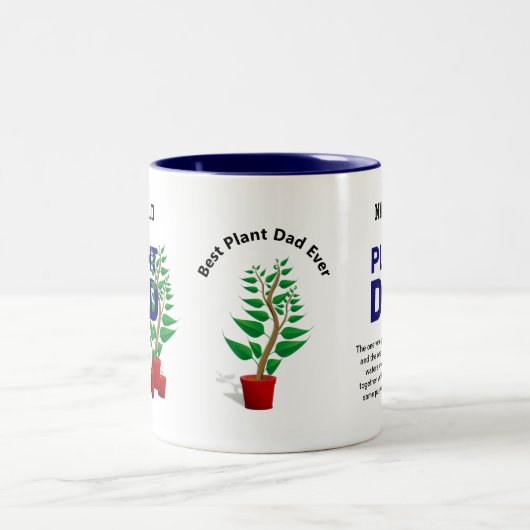 VATER personalisiert PFLANZE Zweifarbige Tasse (Mittel)
