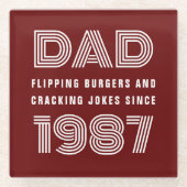 Vater Personalisiert Year Grill Master GRILLEN Rot Glasuntersetzer (Vorderseite)