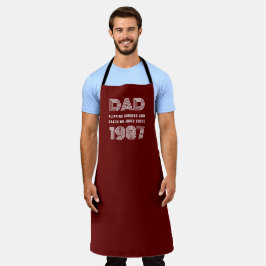 Vater Personalisiert Year Grill Master GRILLEN Rot Schürze