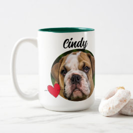 Vater personalisierter lustiger Hund Anführungsnam Zweifarbige Tasse