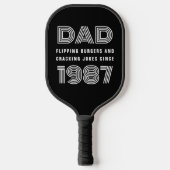 Vater Personalisiertes Jahr Grill Master Black Pickleball Schläger (Vorderseite)
