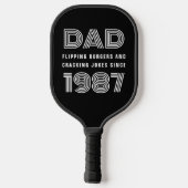 Vater Personalisiertes Jahr Grill Master Black Pickleball Schläger (Rückseite)