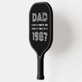 Vater Personalisiertes Jahr Grill Master Black Pickleball Schläger (Links)