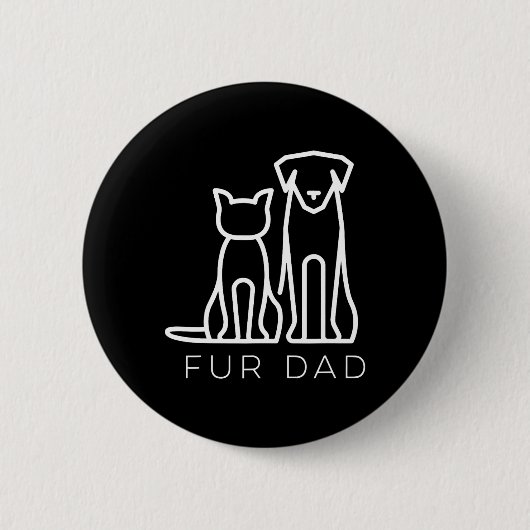 Vater Pet Lover Cat Dog Vater Ehemann Funny Father Button (Vorderseite)