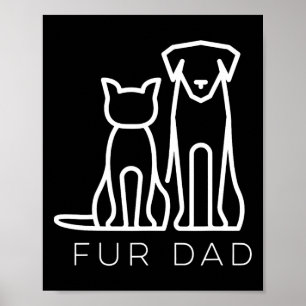Vater Pet Lover Cat Dog Vater Ehemann Funny Father Poster