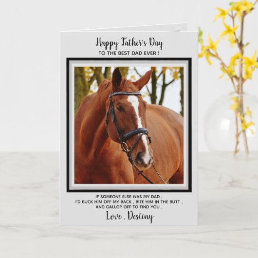 Vater Pferd - Foto des Sonnenpferdes Karte (Gelbe Blume)