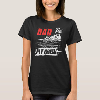 Vater Pit Crew Car Racing Checkered Flag Racer Par T-Shirt