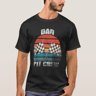 Vater Pit Crew Race Car Chekered Flag Vintag Racin T-Shirt