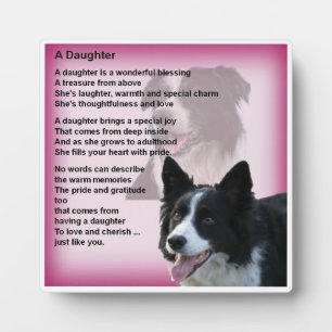 Vater Poem Plaque - Border Collie Design Fotoplatte