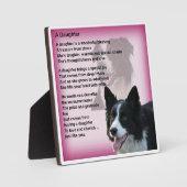 Vater Poem Plaque - Border Collie Design Fotoplatte (Vorderseite)