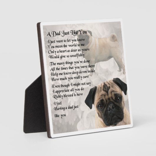 Vater Poem Plaque - Design von Mops Fotoplatte (Vorderseite)