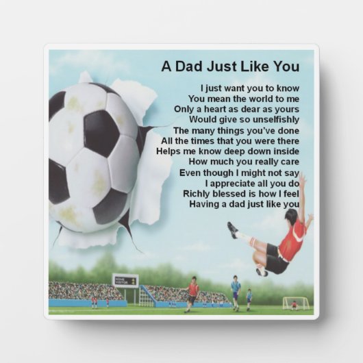 Vater Poem Plaque - Football Design Fotoplatte (Vorderseite)