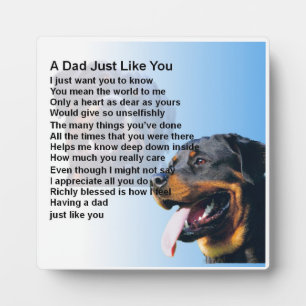 Vater Poem Plaque - Rottweiller Dog Design Fotoplatte