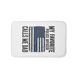 Vater Polizist Thin Blue Line Vintage Vector D Badematte