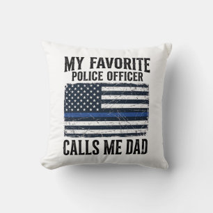 Vater Polizist Thin Blue Line Vintage Vector D Kissen