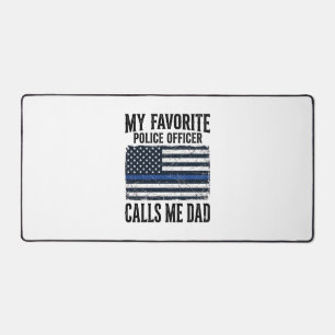 Vater Polizist Thin Blue Line Vintage Vector D Schreibtischunterlage