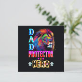 Vater Protector Helden Dankeskarte (Stehend Vorderseite)