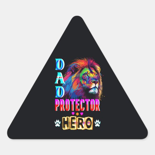 Vater Protector Helden Dreieckiger Aufkleber (Vorderseite)