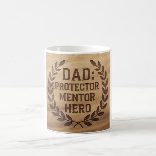 Vater: Protector, Mentor, Held: Gravur Kaffeetasse (Mittel)