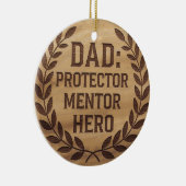 Vater: Protector, Mentor, Held: Gravur Keramik Ornament (Rechts)