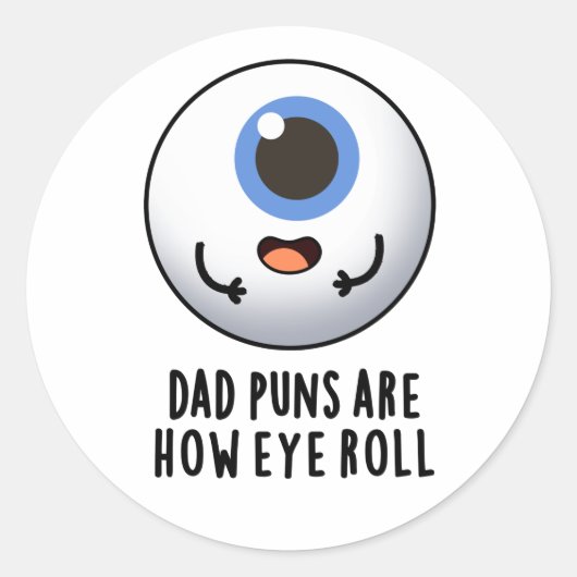 Vater Puns sind, wie die Augen drehen Funny Eye Pu Runder Aufkleber (Vorderseite)