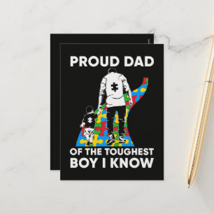Vater-Puzzle-Autismus-Bewusstseinsgeschenk zum Geb Feiertagspostkarte