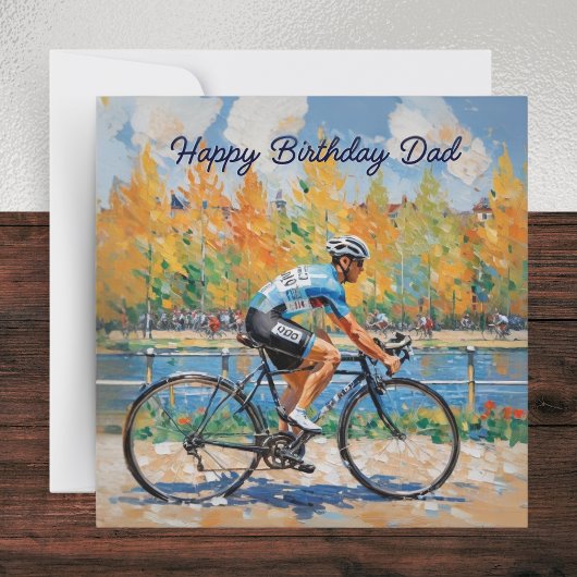 Vater Radfahren Rennen Rennen Happy Geburtstag Karte