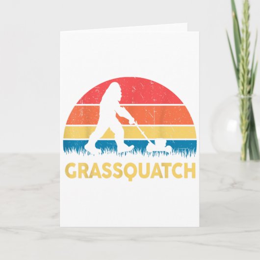 Vater Rasenmähen Grquatch Bigfoot Mäher Geschenk L Karte (Vorderseite)