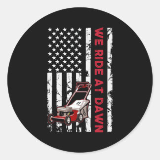 Vater Rasenmäher Gartenpflege Runder Aufkleber