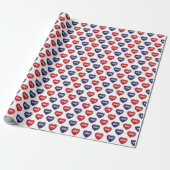 Vater Red Blue Heart Geburtstag Vatertag Geschenkpapier (Ungerollt)