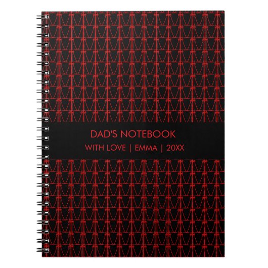 Vater, Red Coconut Trees Muster Weihnachten Notizblock (Vorderseite)